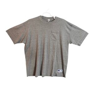 Vintage Russell Athletic T Shirt Gray Pocket Tee Mens XXL Made USA High Cotton